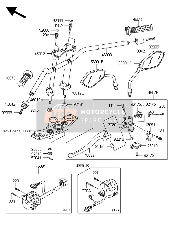 560010118, MIRROR-ASSY,Rh, Kawasaki, 1