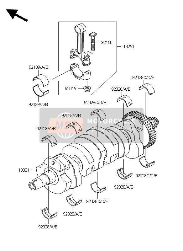 Kawasaki Z750 ABS 2008 Crankshaft for a 2008 Kawasaki Z750 ABS