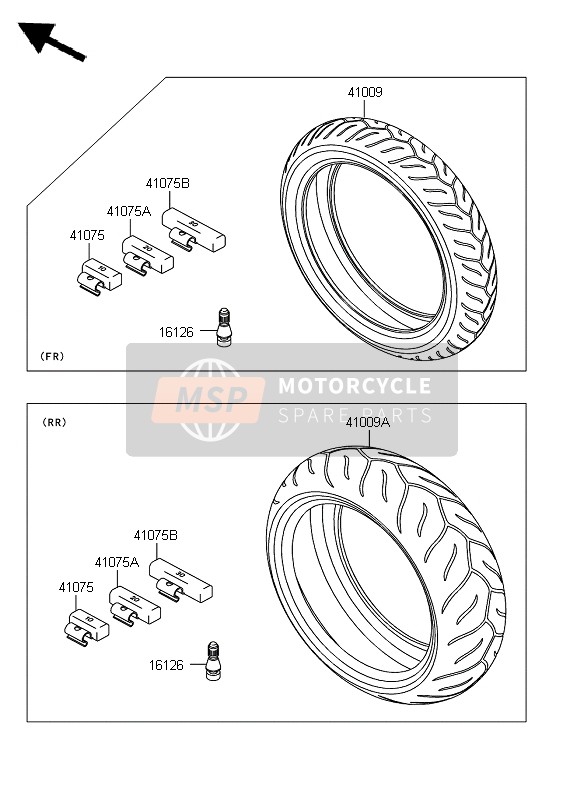 Kawasaki Z750 ABS 2008 Pneumatici per un 2008 Kawasaki Z750 ABS