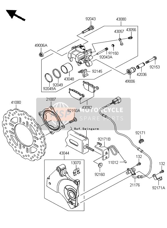 Kawasaki Z750 ABS 2008 Rear Brake for a 2008 Kawasaki Z750 ABS