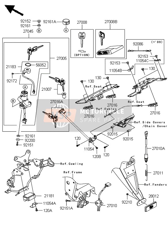 Kawasaki Z750 ABS 2008 Ignition Switch for a 2008 Kawasaki Z750 ABS