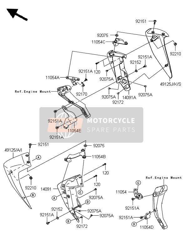 Kawasaki Z750 ABS 2008 Cowling Lowers for a 2008 Kawasaki Z750 ABS