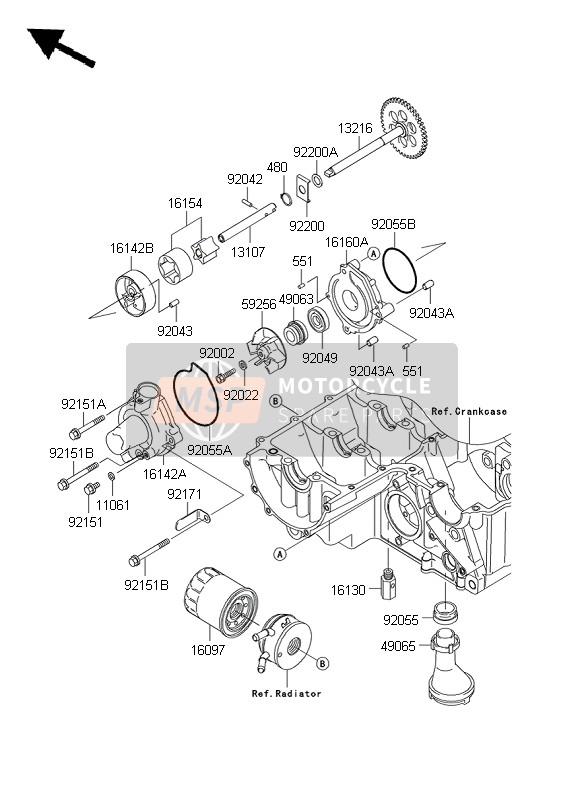 Kawasaki Z1000 ABS 2008 Oil Pump for a 2008 Kawasaki Z1000 ABS