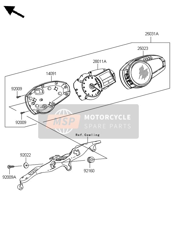 Kawasaki NINJA ZX-6R 2008 Meter for a 2008 Kawasaki NINJA ZX-6R