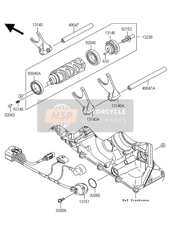 Kawasaki NINJA ZX-10R 2008 Gear Change Drum & Shift Fork for a 2008 Kawasaki NINJA ZX-10R