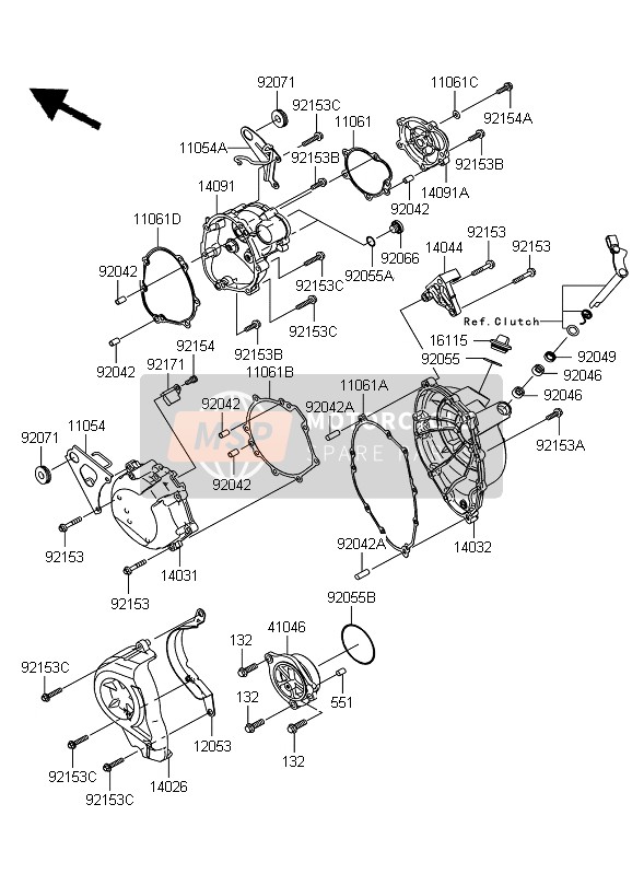 110610177, Gasket,Idle Gear Cover ZX1000D, Kawasaki, 2