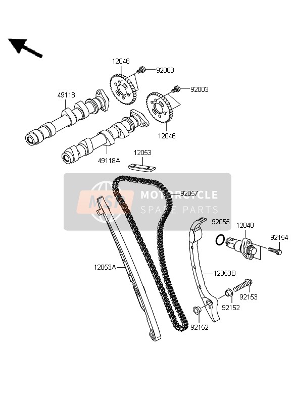 Kawasaki ER-6N 2009 Camshaft(S) & Tensioner for a 2009 Kawasaki ER-6N