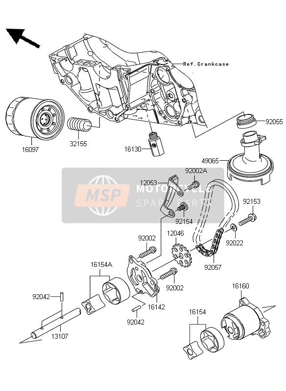 Kawasaki ER-6N ABS 2009 Oliepomp voor een 2009 Kawasaki ER-6N ABS