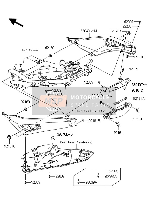 Kawasaki ER-6N ABS 2009 Forro de asiento para un 2009 Kawasaki ER-6N ABS