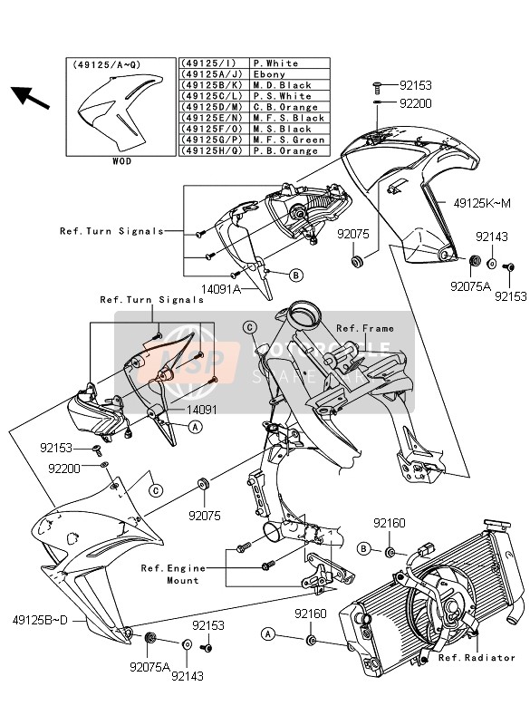 Kawasaki ER-6N ABS 2009 Shroud for a 2009 Kawasaki ER-6N ABS