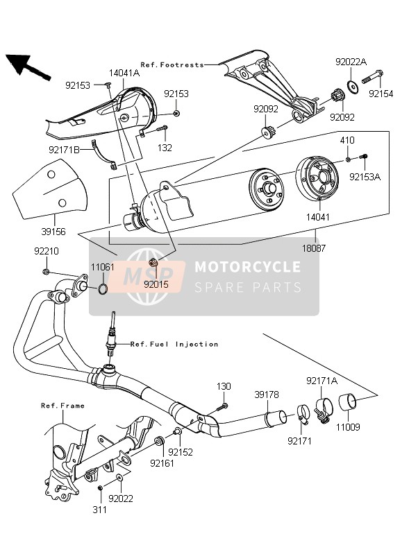 Kawasaki NINJA 250R 2009 Muffler for a 2009 Kawasaki NINJA 250R