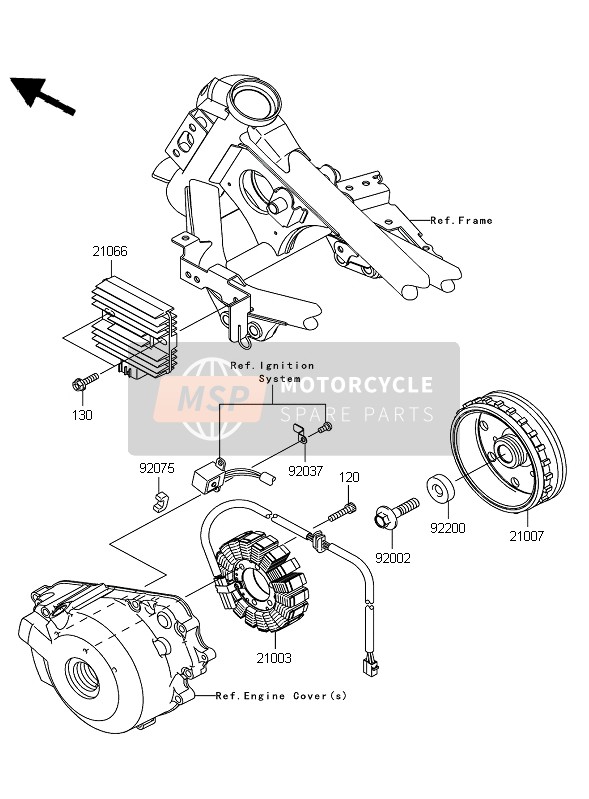 Kawasaki NINJA 250R 2009 Generator for a 2009 Kawasaki NINJA 250R