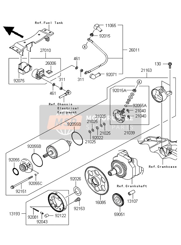 Kawasaki NINJA 250R 2009 Starter Motor for a 2009 Kawasaki NINJA 250R