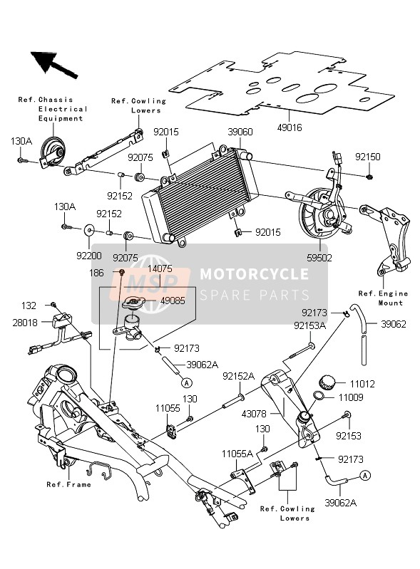 Kawasaki NINJA 250R 2009 KÜHLER für ein 2009 Kawasaki NINJA 250R