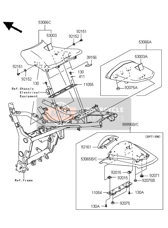 Kawasaki NINJA 250R 2009 Asiento para un 2009 Kawasaki NINJA 250R