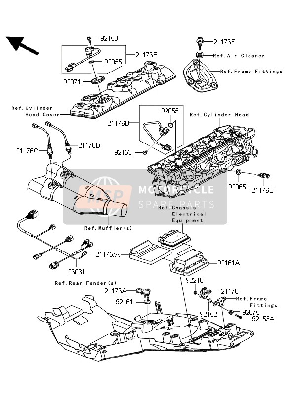 Kawasaki 1400GTR 2009 Brandstof Injectie voor een 2009 Kawasaki 1400GTR