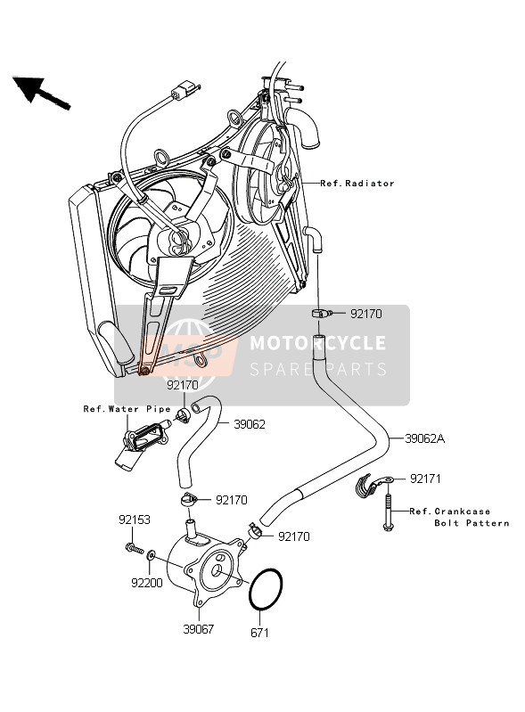 Kawasaki 1400GTR 2009 Refroidisseur d'huile pour un 2009 Kawasaki 1400GTR