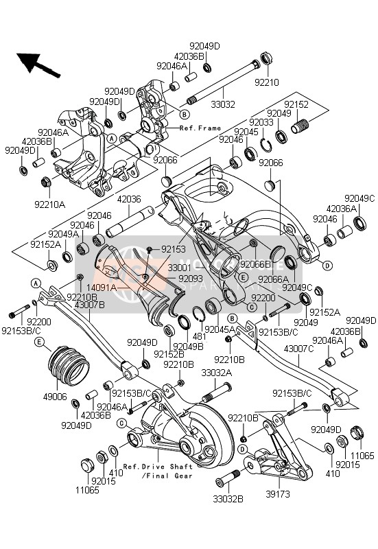 Kawasaki 1400GTR 2009 Swing Arm for a 2009 Kawasaki 1400GTR