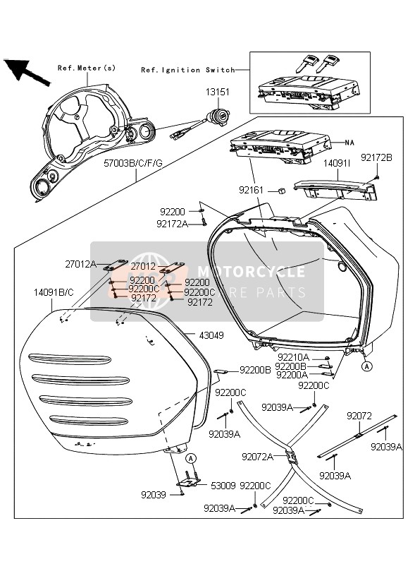 14091091919A, Cover,Side Bag,Lh,M.M.S. ZG140, Kawasaki, 0