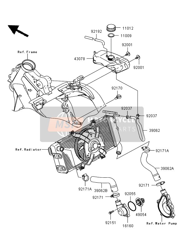 Kawasaki ER-6F 2006 WASSERROHRLEITUNG für ein 2006 Kawasaki ER-6F