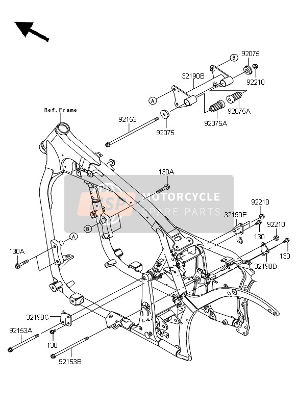 Kawasaki VN900 CUSTOM 2009 Engine Mount for a 2009 Kawasaki VN900 CUSTOM