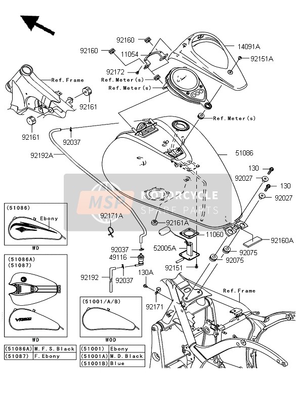 510865434H8, TANK-COMP-BRANDSTOF,Ebon, Kawasaki, 0