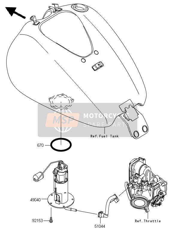 Kawasaki VN1700 CLASSIC 2009 Fuel Pump for a 2009 Kawasaki VN1700 CLASSIC