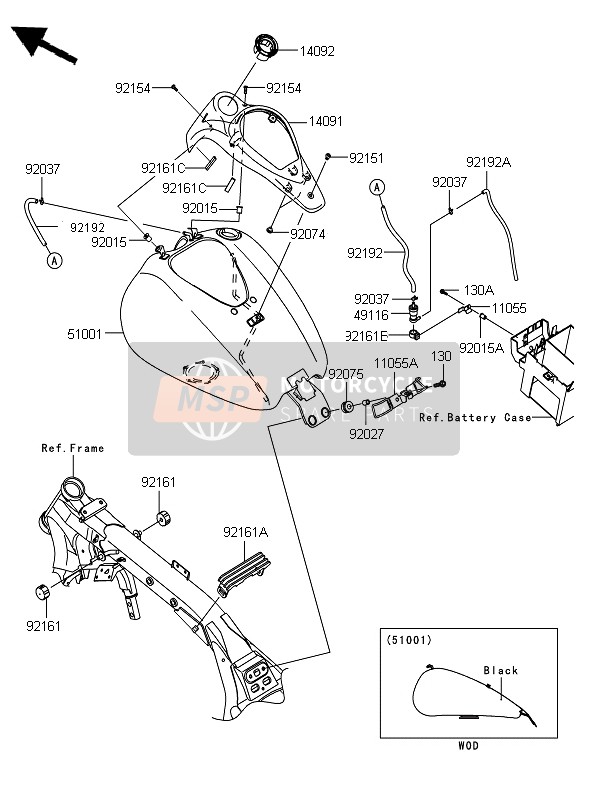 51001030817K, TANK-COMP-FUEL,M.D,Black, Kawasaki, 0