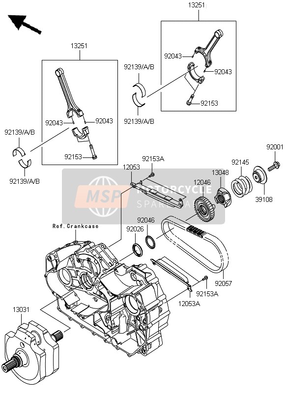 Kawasaki VN1700 CLASSIC TOURER 2009 Crankshaft for a 2009 Kawasaki VN1700 CLASSIC TOURER