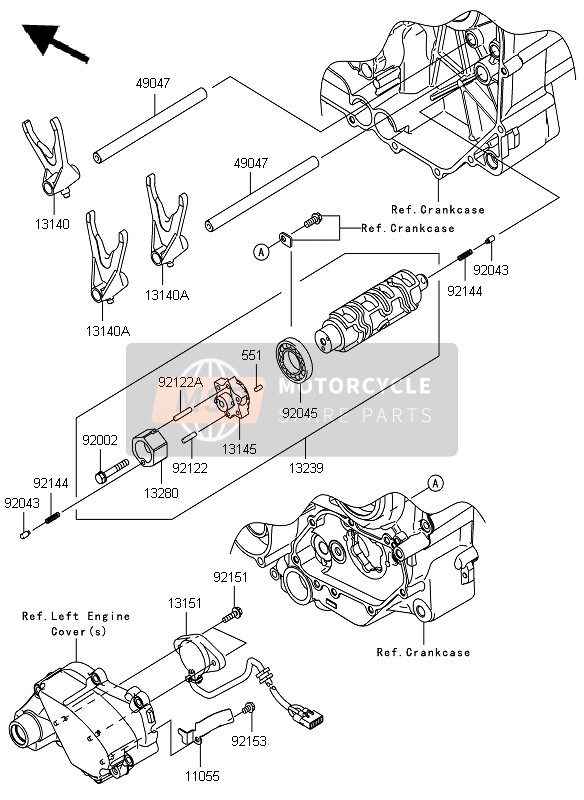 Gear Change Drum & Shift Fork