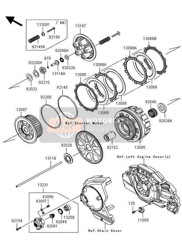 Kawasaki VN1700 VOYAGER ABS 2009 Clutch for a 2009 Kawasaki VN1700 VOYAGER ABS