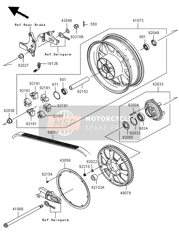 Kawasaki VN1700 VOYAGER ABS 2009 Rear Hub for a 2009 Kawasaki VN1700 VOYAGER ABS