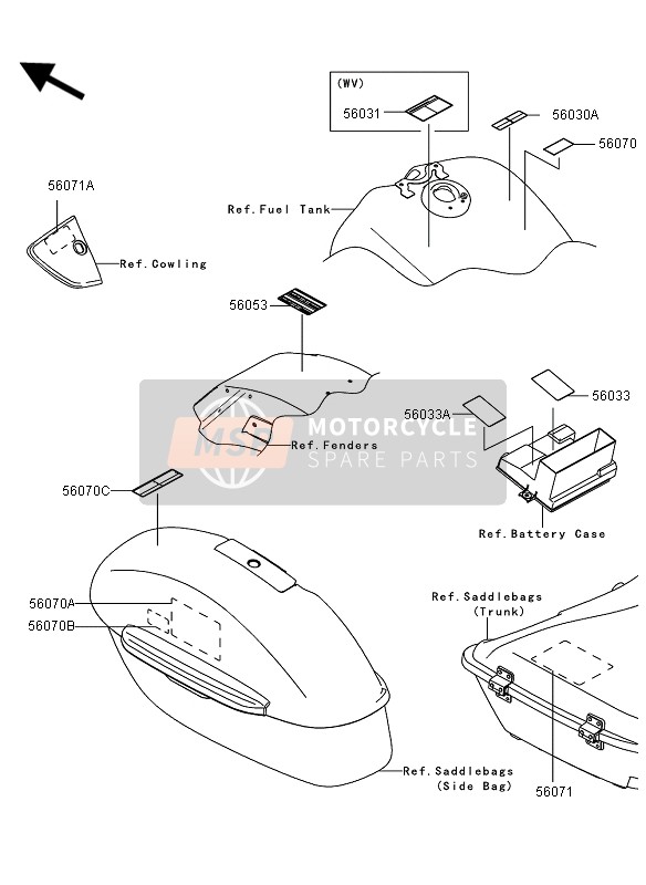 560710120, LABEL-WARNING,Storage Compt, Kawasaki, 0