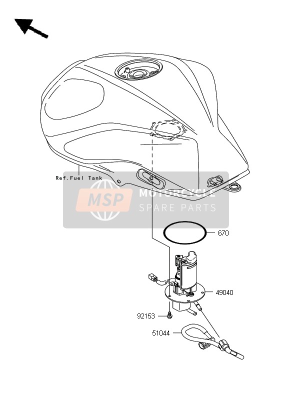 Kawasaki Z750 ABS 2009 Bomba de combustible para un 2009 Kawasaki Z750 ABS