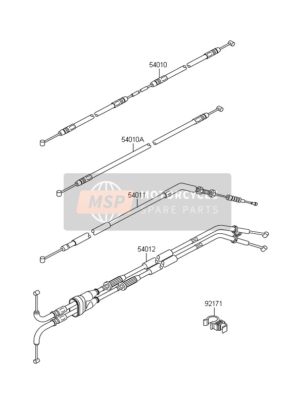 Kawasaki Z1000 2009 Cables para un 2009 Kawasaki Z1000