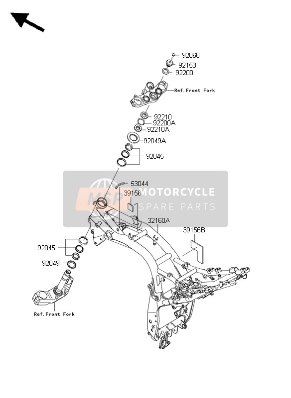 Kawasaki Z1000 ABS 2009 Cadre pour un 2009 Kawasaki Z1000 ABS