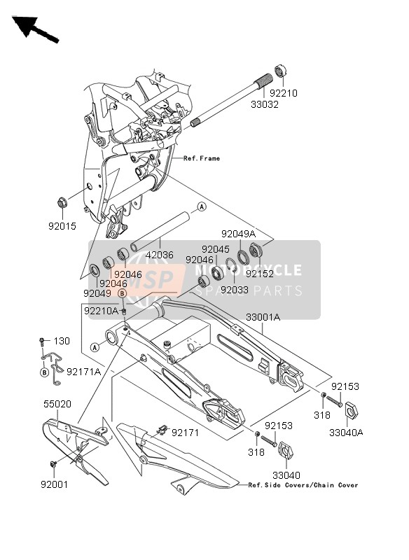 Kawasaki Z1000 ABS 2009 Swing Arm for a 2009 Kawasaki Z1000 ABS