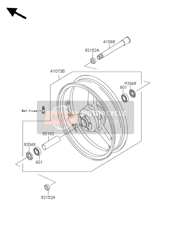 Kawasaki Z1000 ABS 2009 Front Hub for a 2009 Kawasaki Z1000 ABS