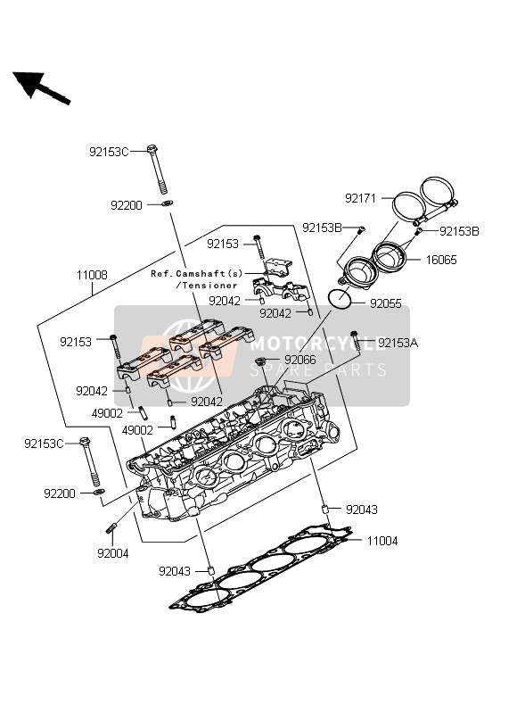 Kawasaki ZZR1400 ABS 2009 Cylinder Head for a 2009 Kawasaki ZZR1400 ABS