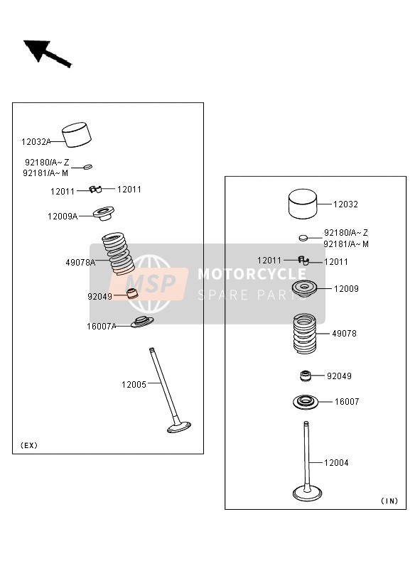 Kawasaki NINJA ZX-6R 2009 Valves for a 2009 Kawasaki NINJA ZX-6R