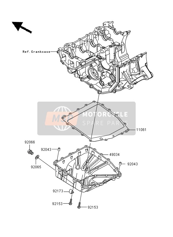 Kawasaki NINJA ZX-6R 2009 Carter d'huile pour un 2009 Kawasaki NINJA ZX-6R