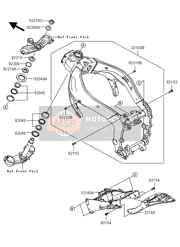 Kawasaki NINJA ZX-6R 2009 Frame for a 2009 Kawasaki NINJA ZX-6R