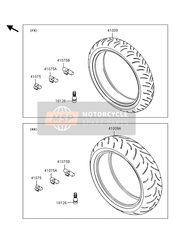 Kawasaki NINJA ZX-6R 2009 Tyres for a 2009 Kawasaki NINJA ZX-6R