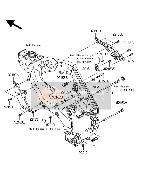 Kawasaki NINJA ZX-10R 2009 Engine Mount for a 2009 Kawasaki NINJA ZX-10R