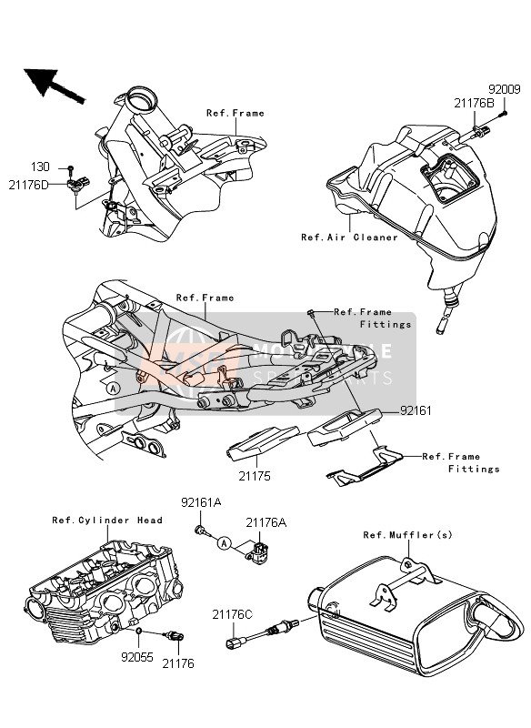 Kawasaki ER-6N 2010 Brandstof Injectie voor een 2010 Kawasaki ER-6N