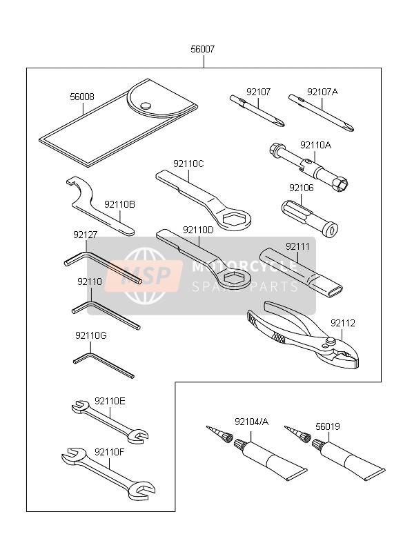 Kawasaki ER-6N 2010 Outils des propriétaires pour un 2010 Kawasaki ER-6N