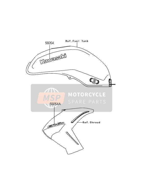 Kawasaki ER-6N 2010 Decals (Orange) for a 2010 Kawasaki ER-6N