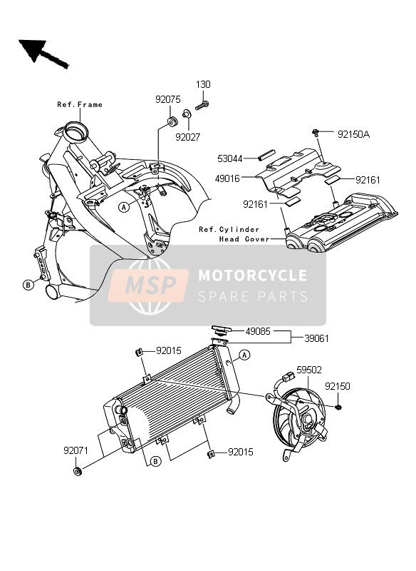 Kawasaki ER-6N ABS 2010 Radiateur pour un 2010 Kawasaki ER-6N ABS