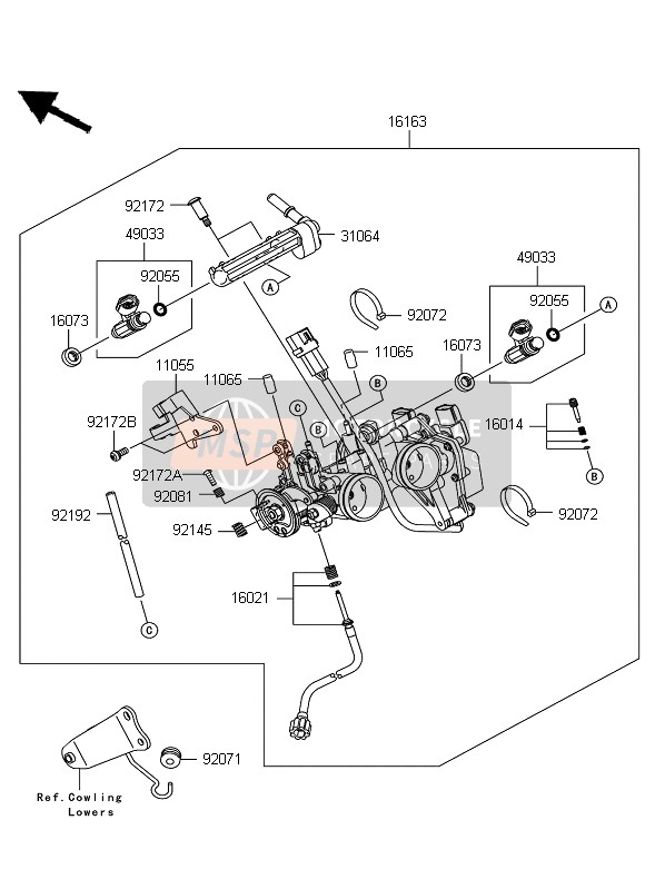 Kawasaki NINJA 250R 2010 Throttle for a 2010 Kawasaki NINJA 250R