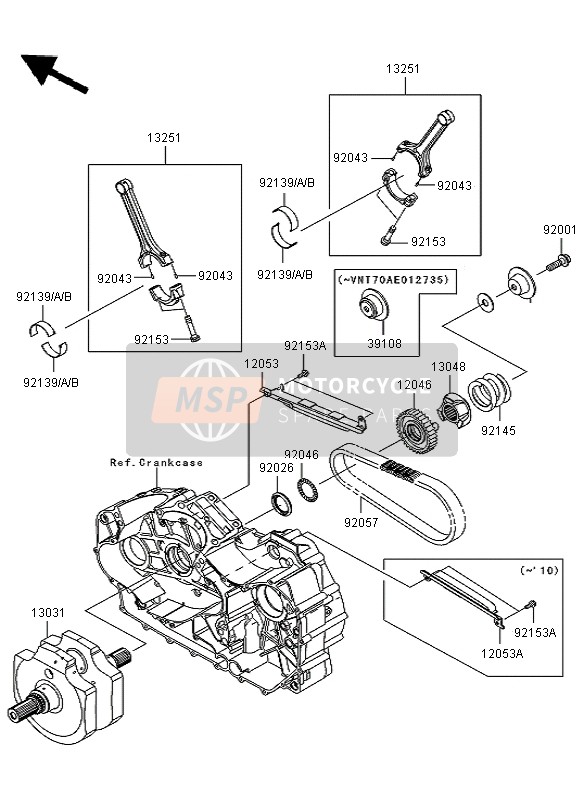 Kawasaki VN1700 VOYAGER ABS 2010 Crankshaft for a 2010 Kawasaki VN1700 VOYAGER ABS